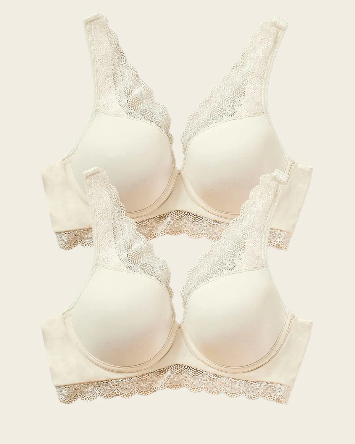 2-Pack Deep Coverage Soft Lightly-Lined Lace Underwire Bras - Image 11