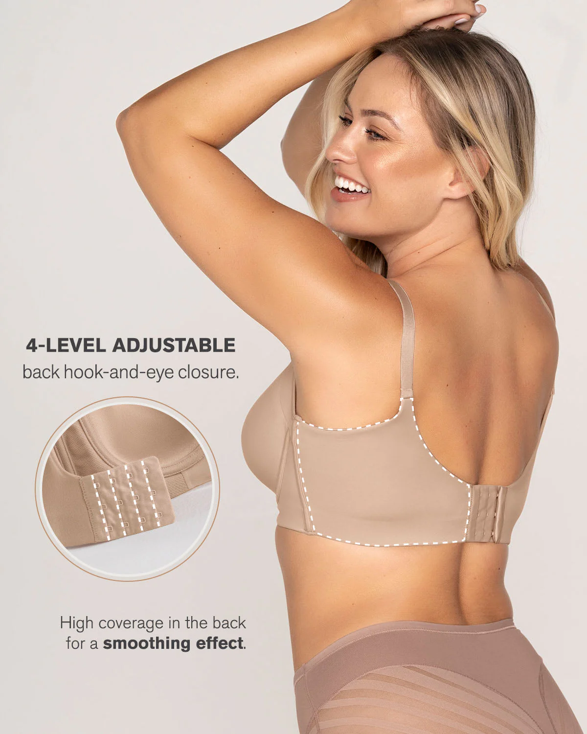 2-Pack High Profile Back Smoothing Bras with Soft Full Coverage Cups - Image 24