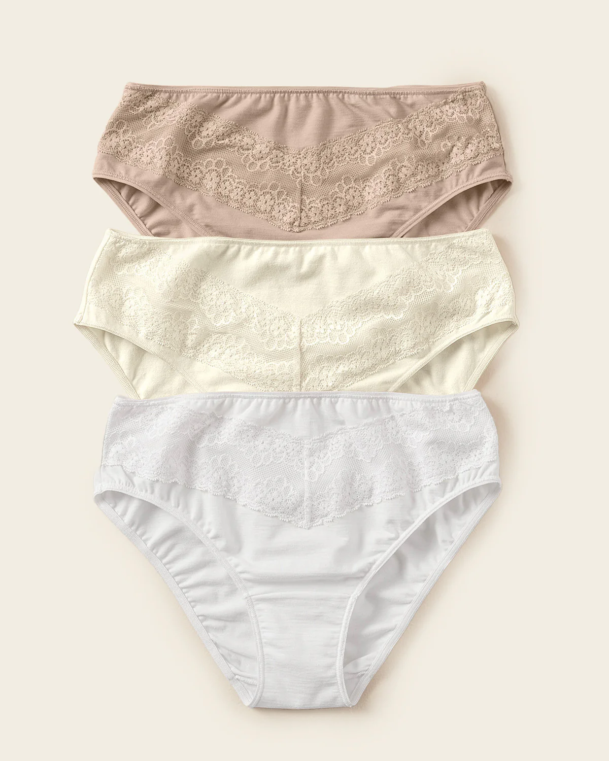 3-pack High-cut Brief Knickers with Lace