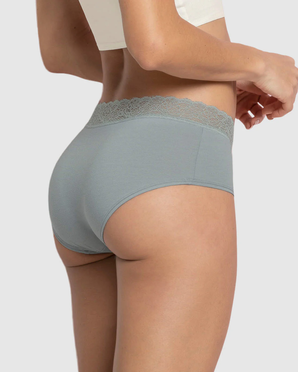 3-Pack Lace Trim Hipster Knickers in Stretch Cotton - Image 16