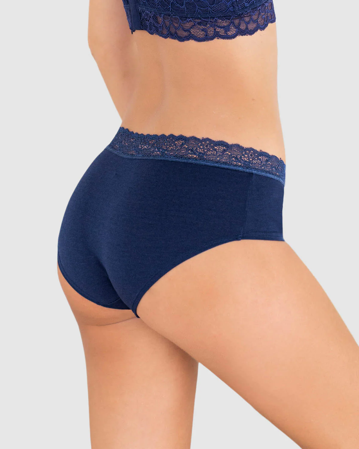 3-Pack Lace Trim Hipster Knickers in Stretch Cotton - Image 30