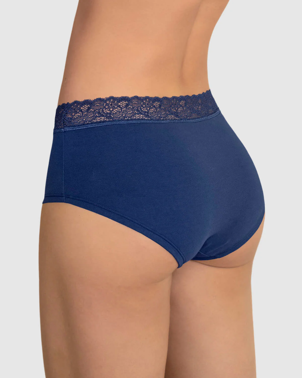 3-Pack Lace Trim Hipster Knickers in Stretch Cotton - Image 34