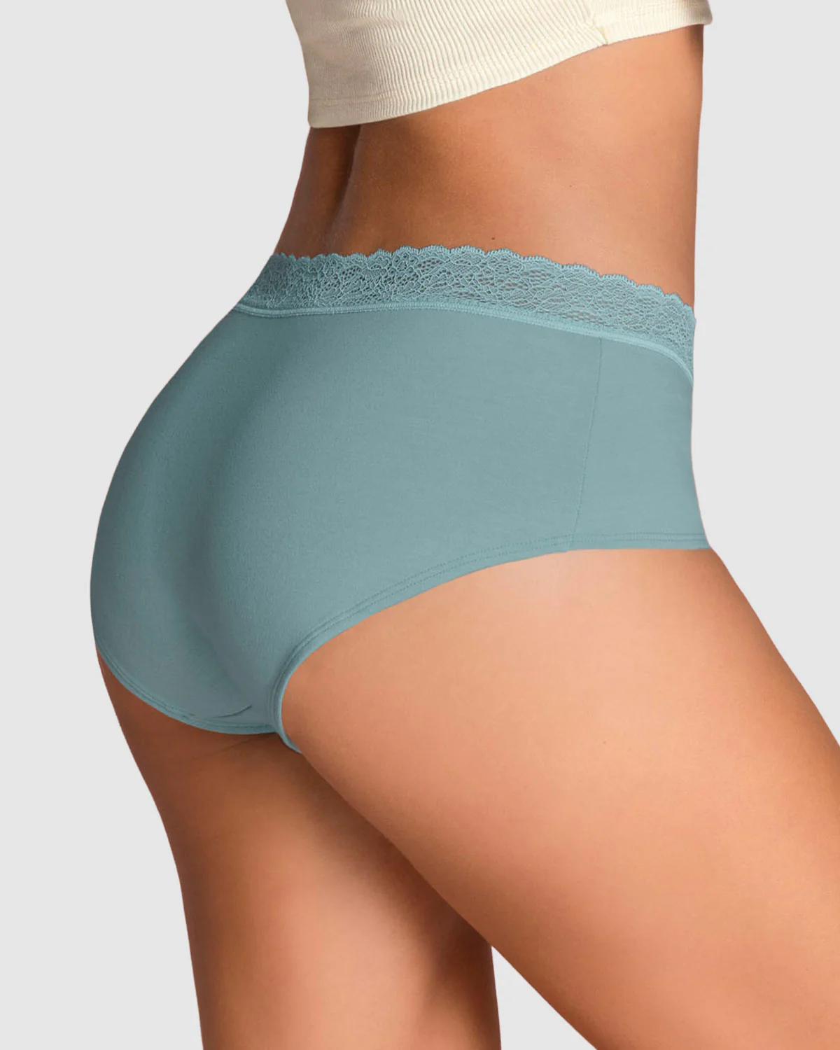 3-Pack Lace Trim Hipster Knickers in Stretch Cotton - Image 42