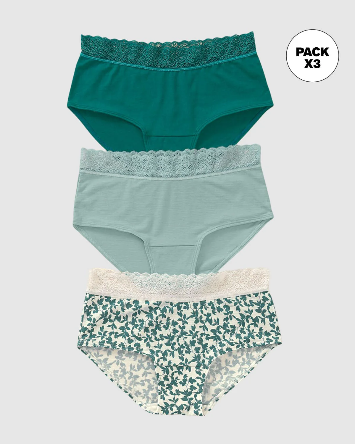3-Pack Lace Trim Hipster Knickers in Stretch Cotton - Image 7