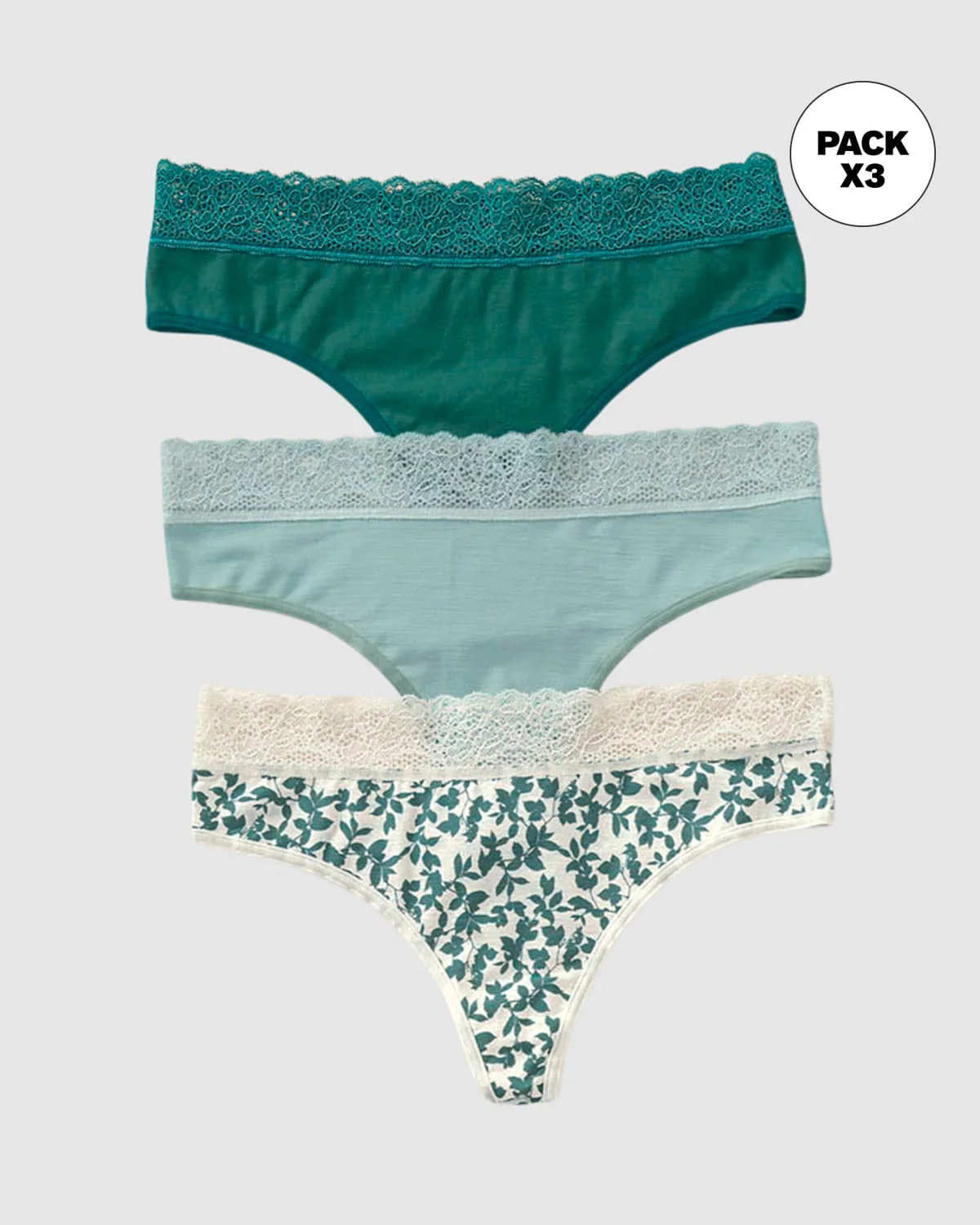 3-Pack Thong Knickers with Lace Detail - Image 11