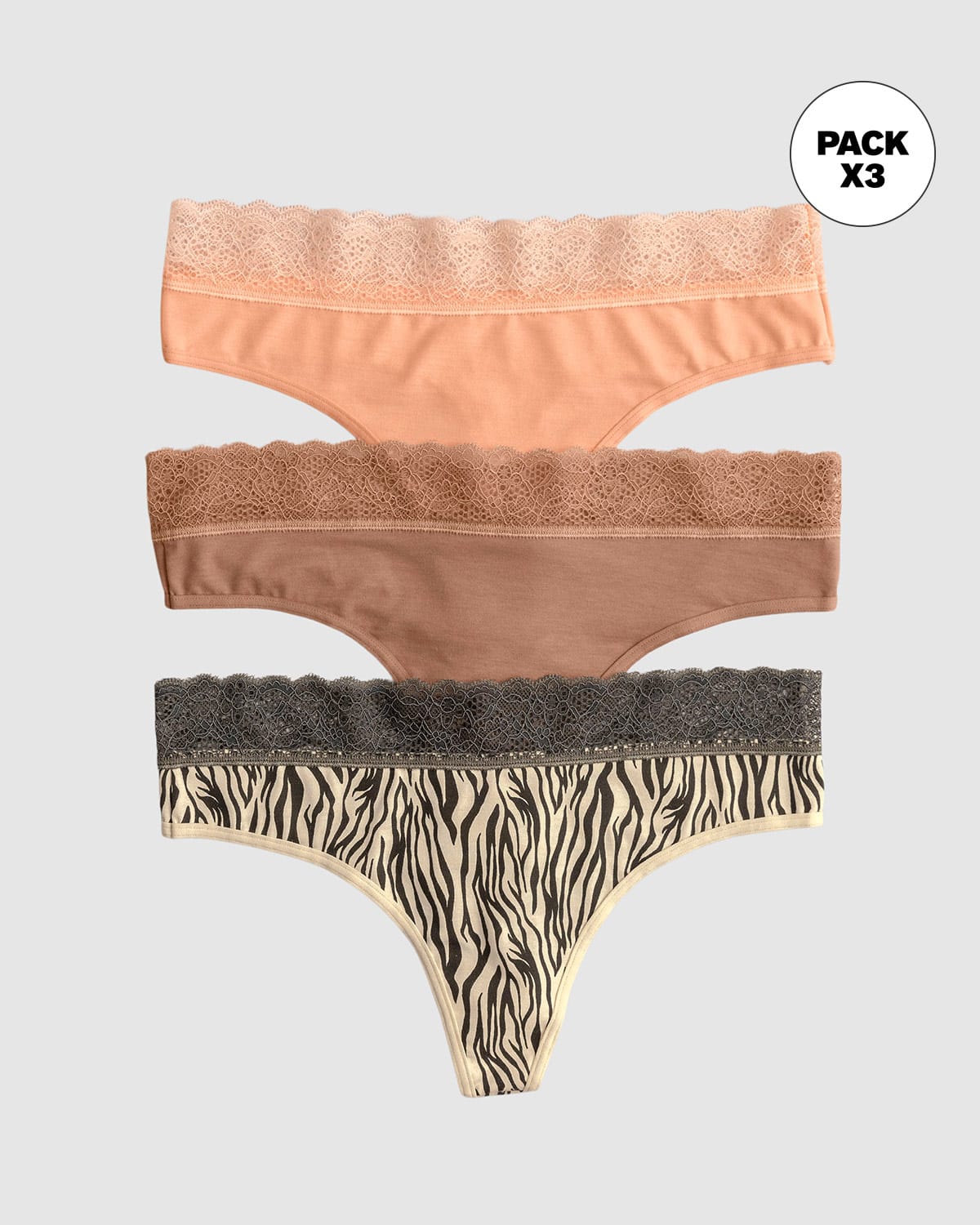 3-Pack Thong Knickers with Lace Detail - Image 14