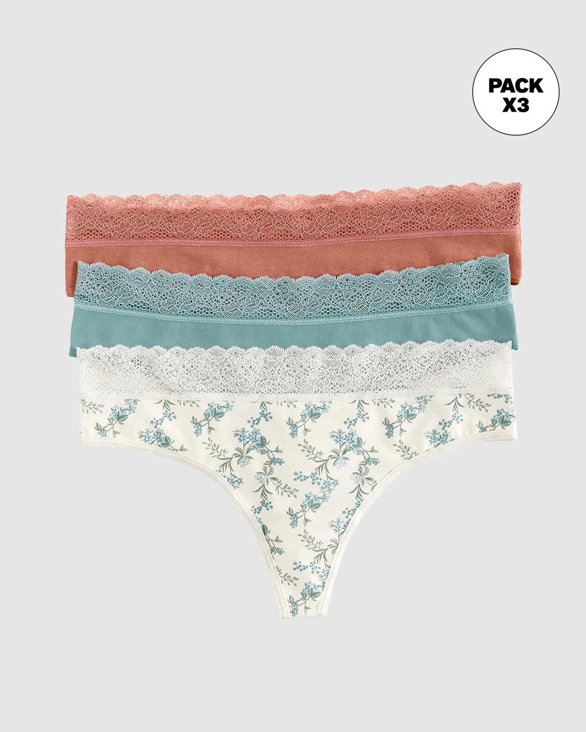 3-Pack Thong Knickers with Lace Detail - Image 35