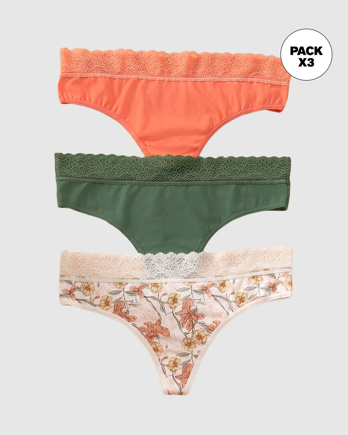 3-Pack Thong Knickers with Lace Detail - Image 6