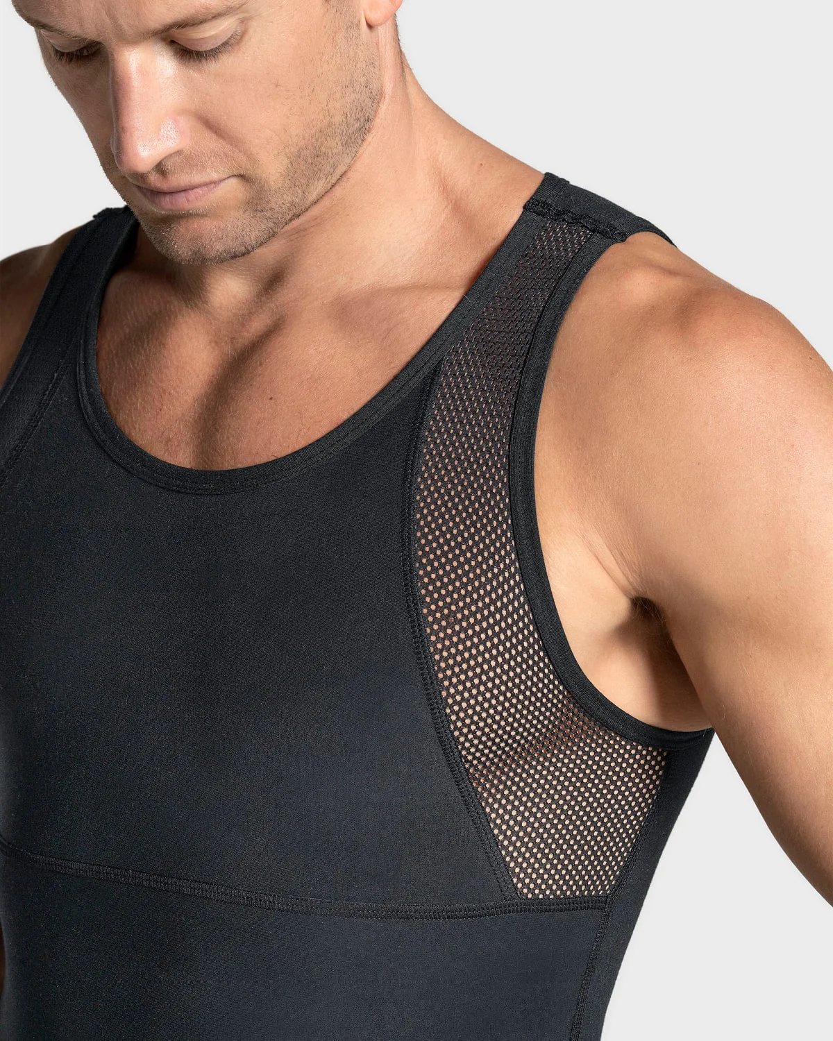 5-Pack of Stretch Cotton Moderate Compression Shaper Tanks with Mesh Cutouts - Image 5