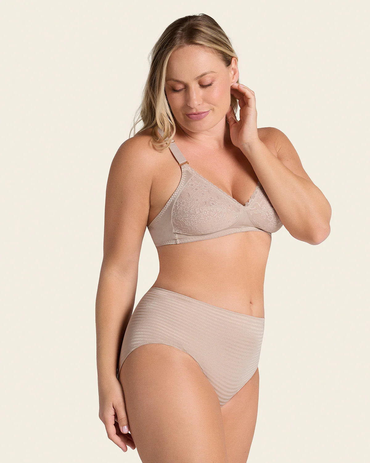 Extra Coverage Support Wireless Bra with Lace Cups - Image 11