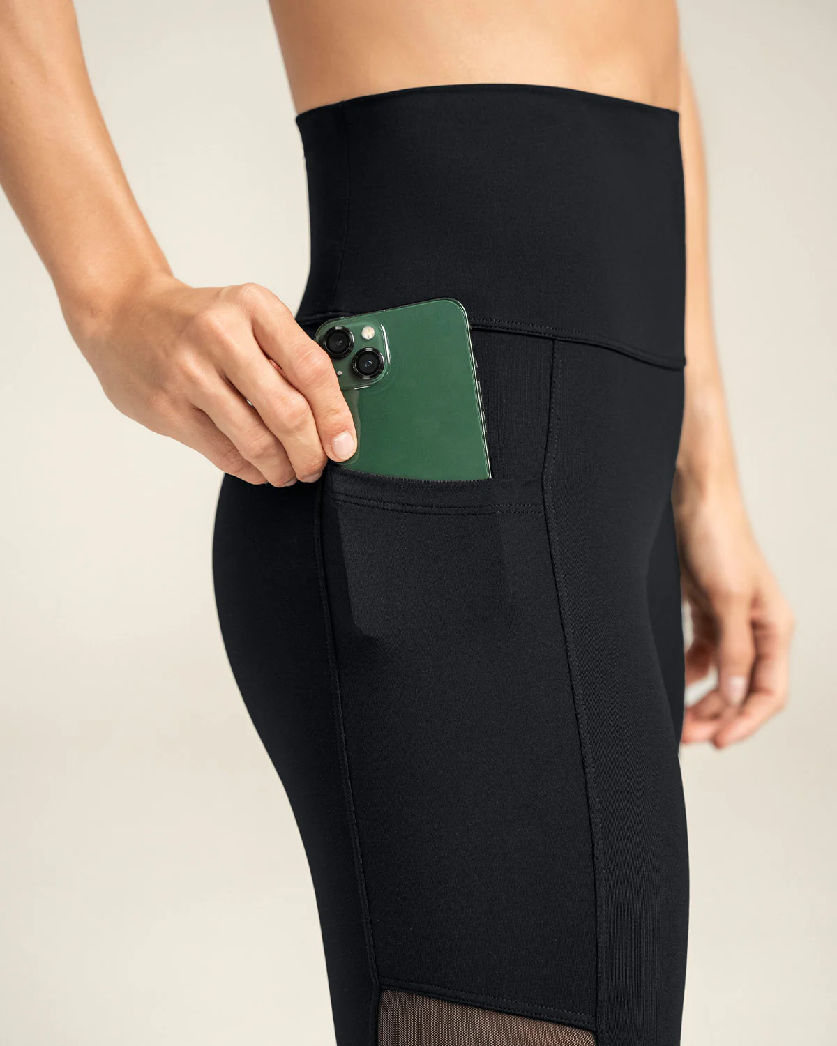 High-Rise Active Legging with Mesh Details and Side Pocket - Image 4
