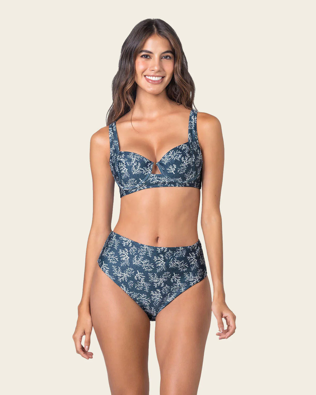 High Waisted Bikini with Structured Top