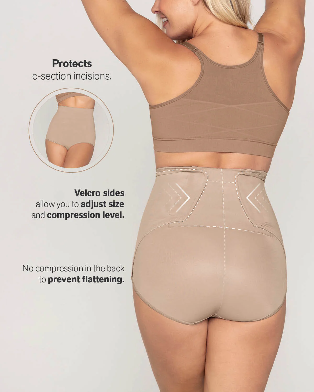 High-Waisted Firm Compression Post Surgical Knicker with Adjustable Belly Wrap - Image 14