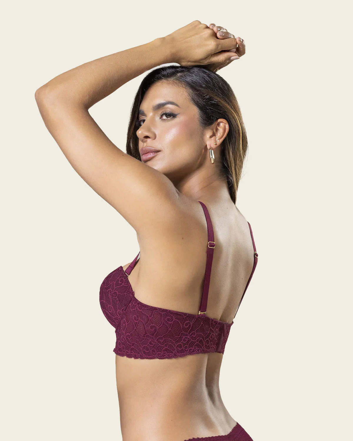 Lace Balconet-Style Push Up Bra with Wide Underbust Band  - Image 20