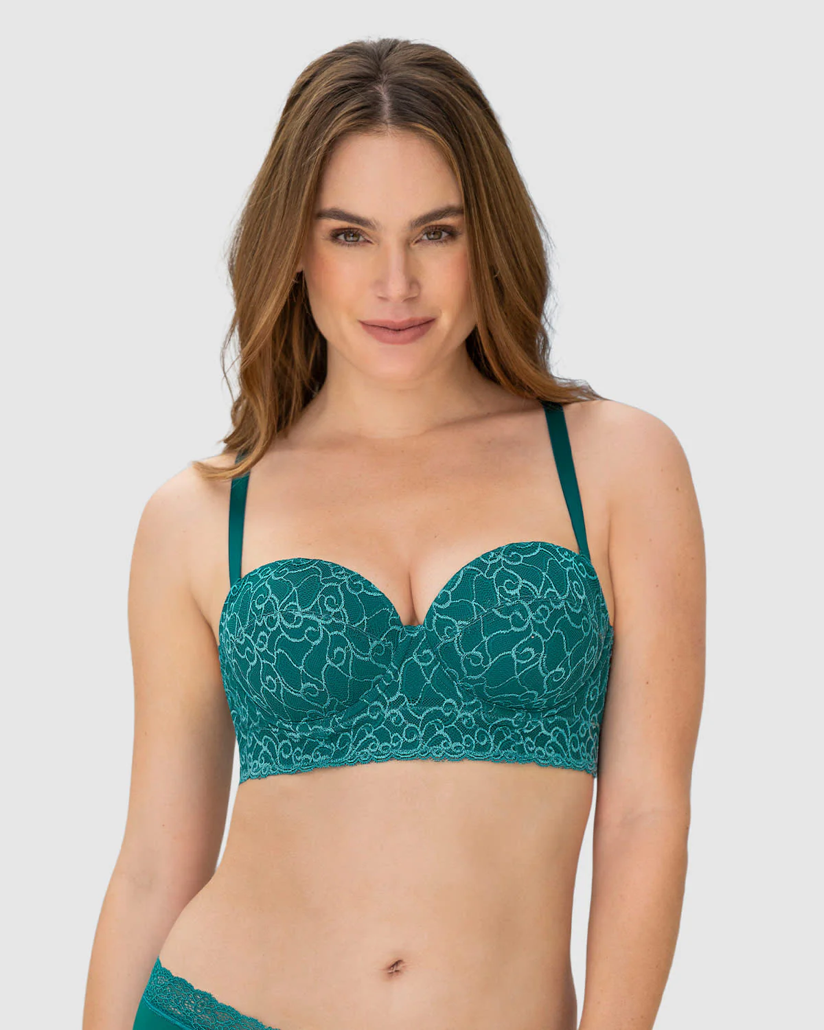 Lace Balconet-Style Push Up Bra with Wide Underbust Band  - Image 23