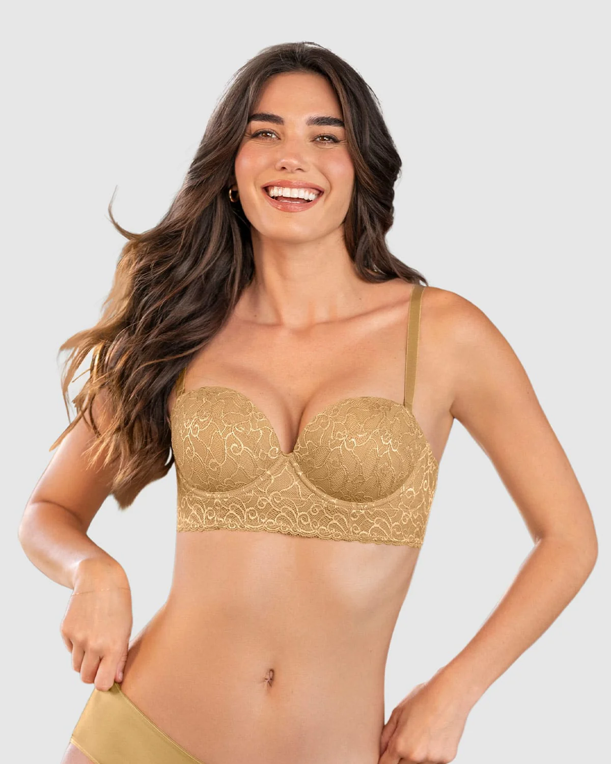 Lace Balconet-Style Push Up Bra with Wide Underbust Band  - Image 39
