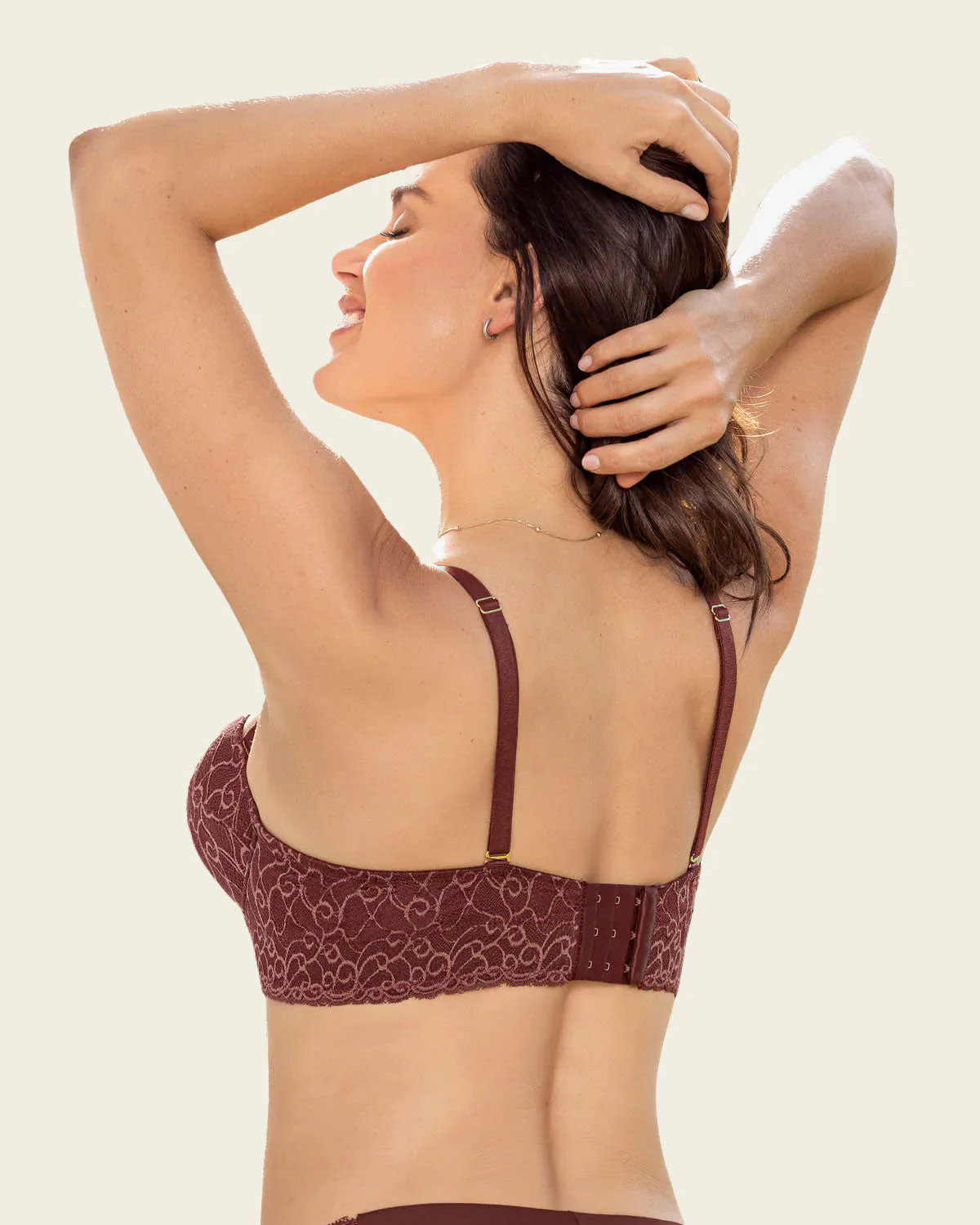 Lace Balconet-Style Push Up Bra with Wide Underbust Band  - Image 44