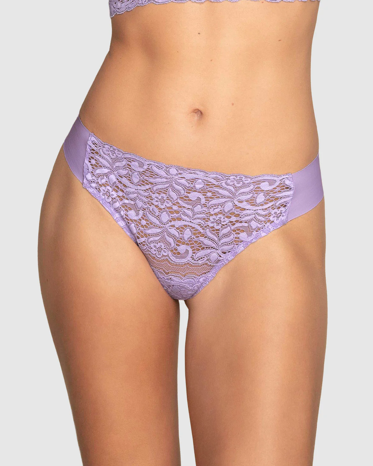 Lace Thong - Solid Front, Sheer Back - Image 15