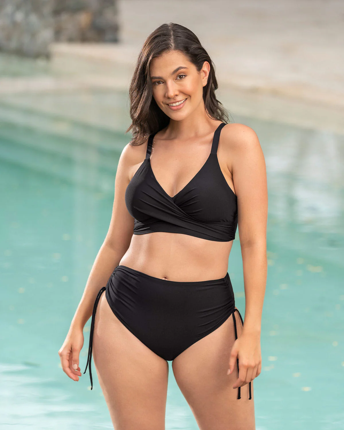 Lightweight Eco-Friendly Bikini Top with Criss Cross Details - Image 4