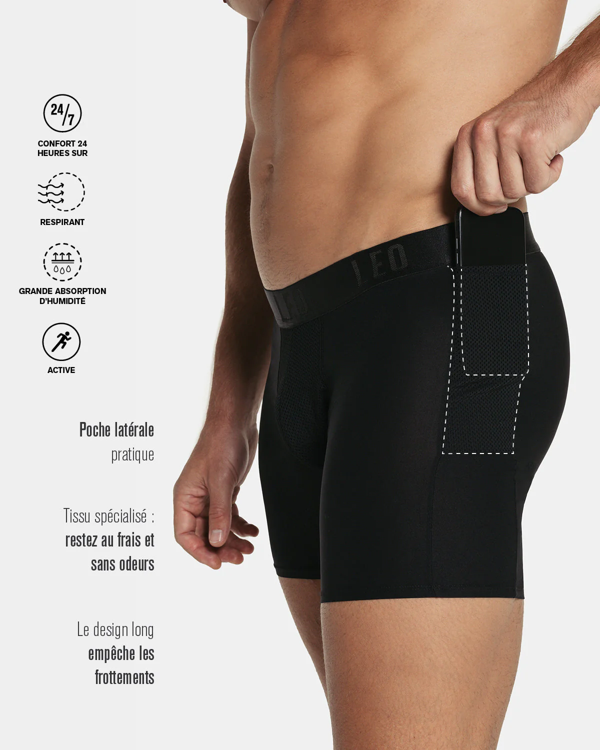 Long Athletic Boxer Brief with Side Pocket - Image 33