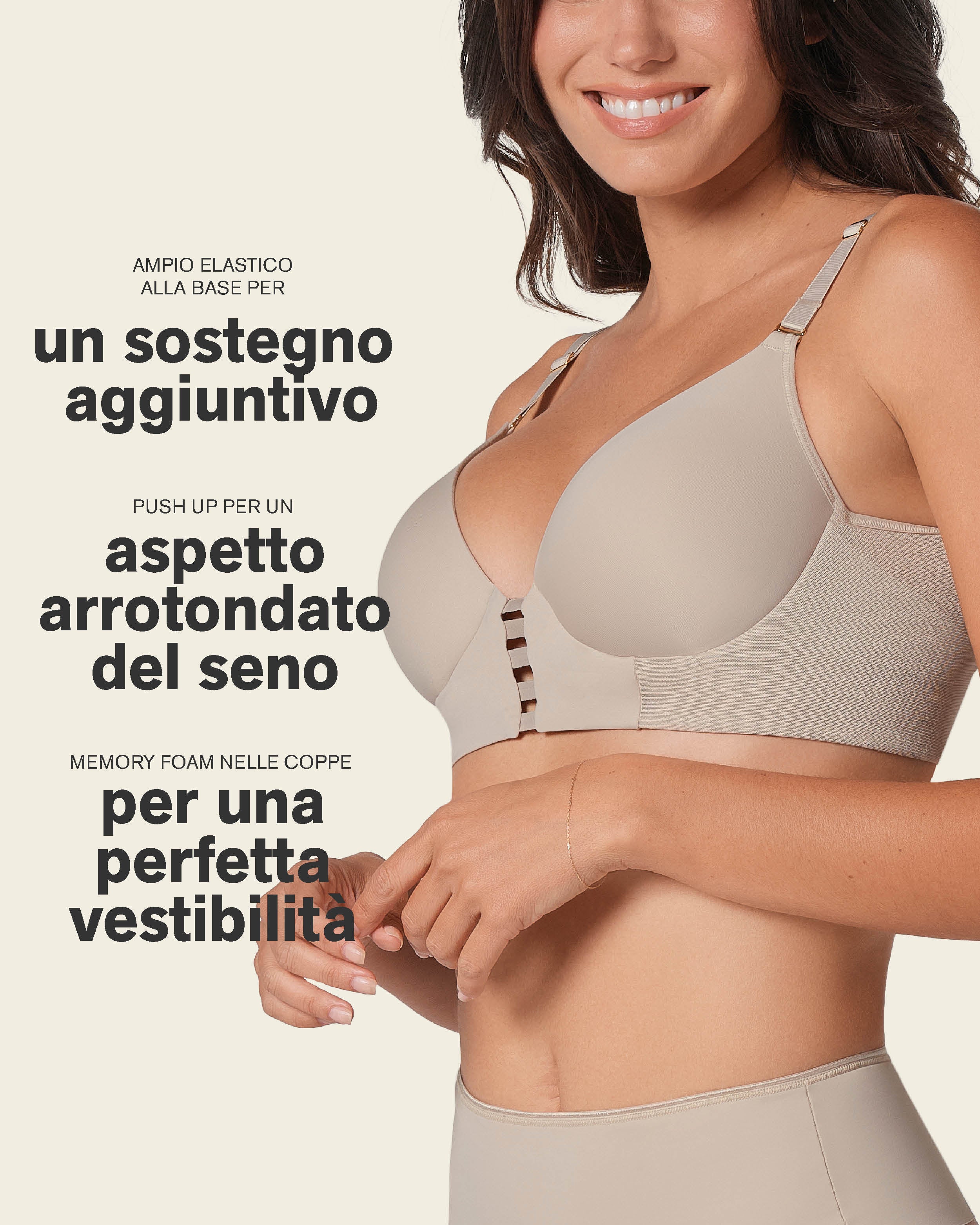 Memory Foam Push-Up Underwire Bustier Bra with Strappy Front - Image 7