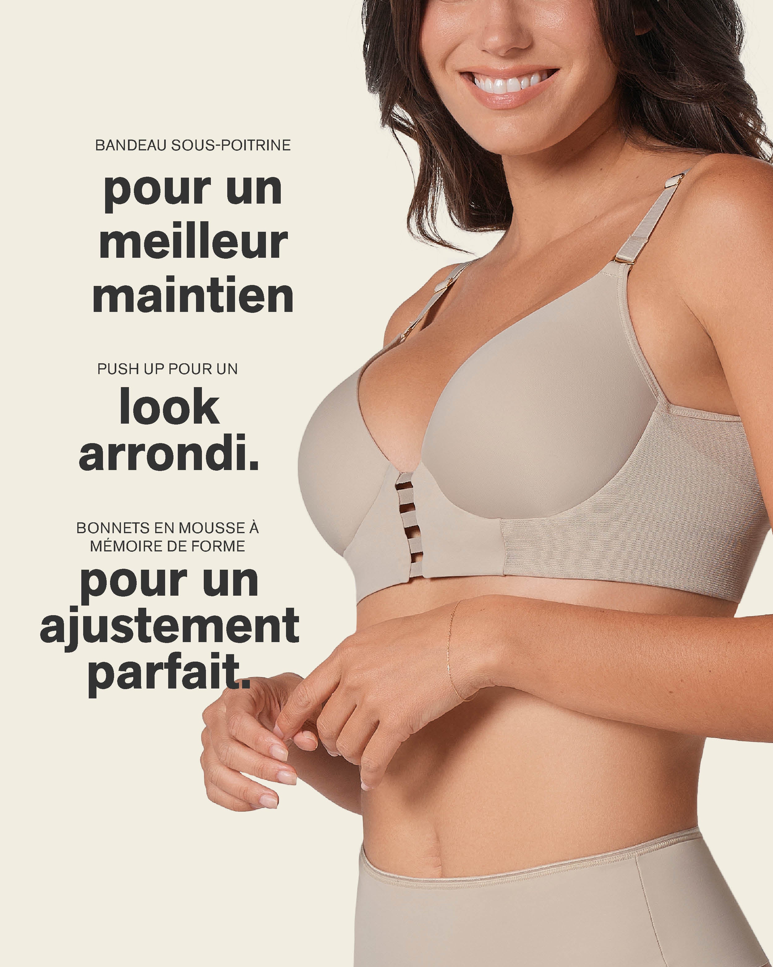 Memory Foam Push-Up Underwire Bustier Bra with Strappy Front - Image 9
