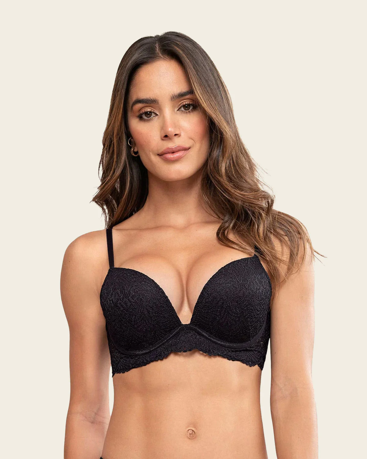 Plunge double push-up lace underwire bra - Image 3
