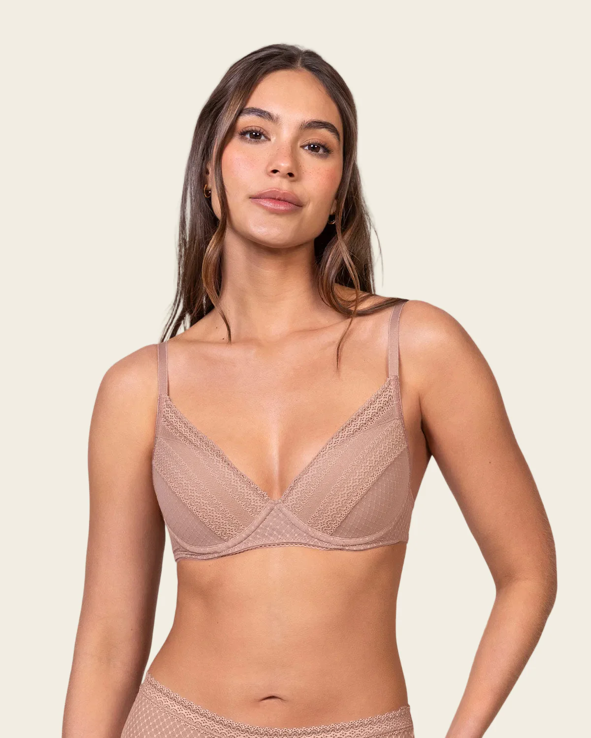 Pretty Sheer Lace Underwire Contour Bra
