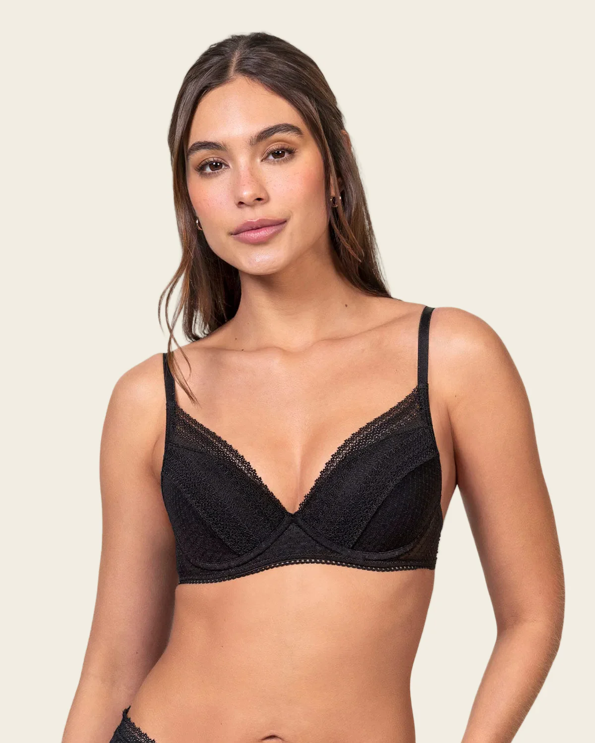 Pretty Sheer Lace Underwire Contour Bra - Image 5