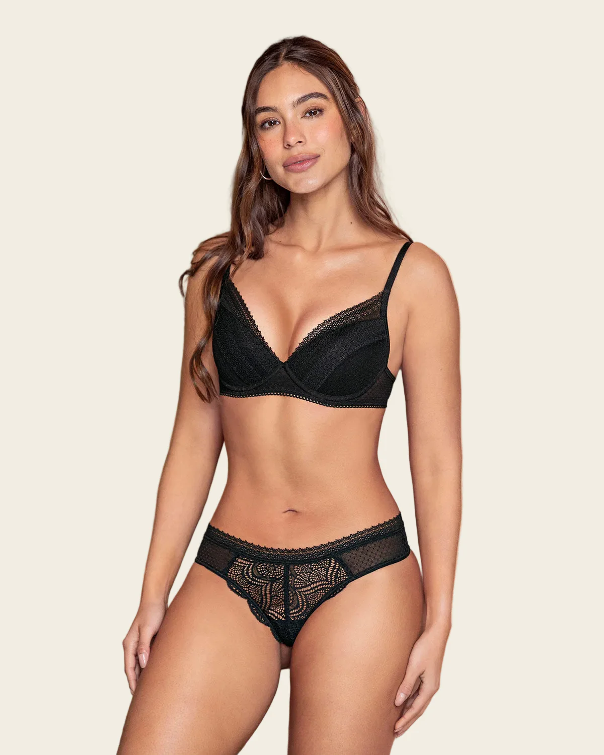 Pretty Sheer Lace Underwire Contour Bra - Image 8