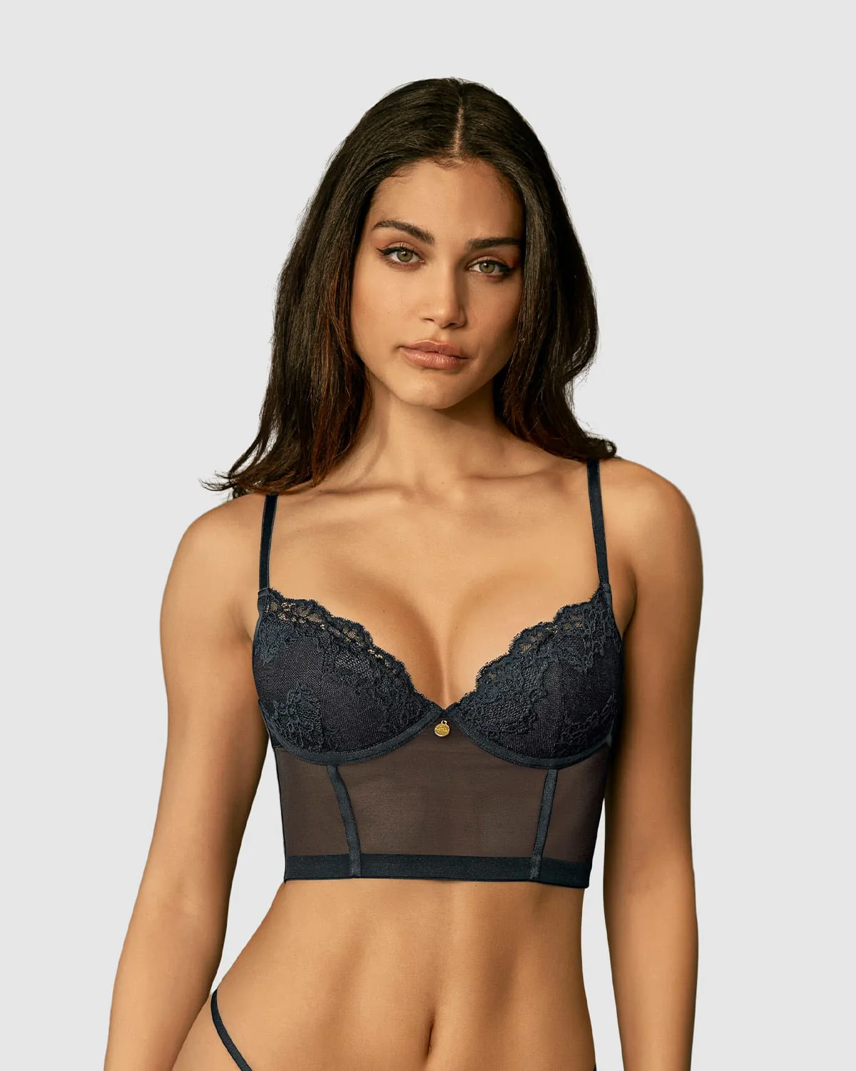 Sheer Corset Style Bustier Bra