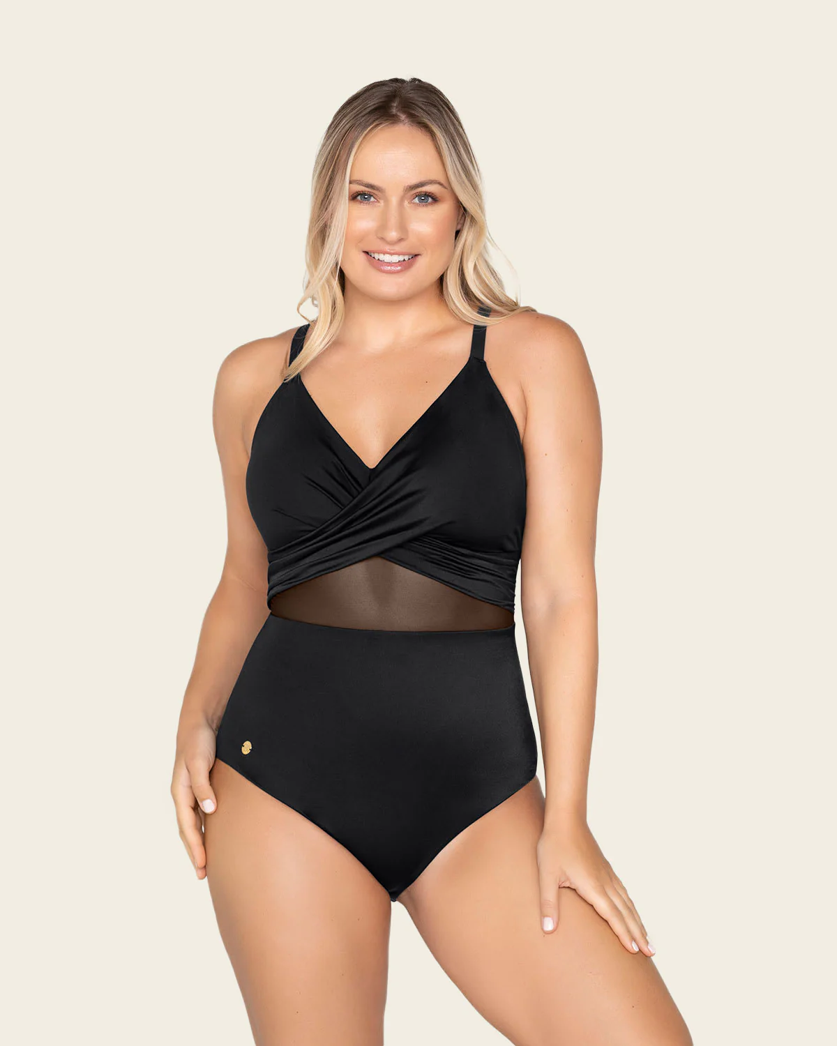 Sheer Details One-Piece Slimming Swimsuit