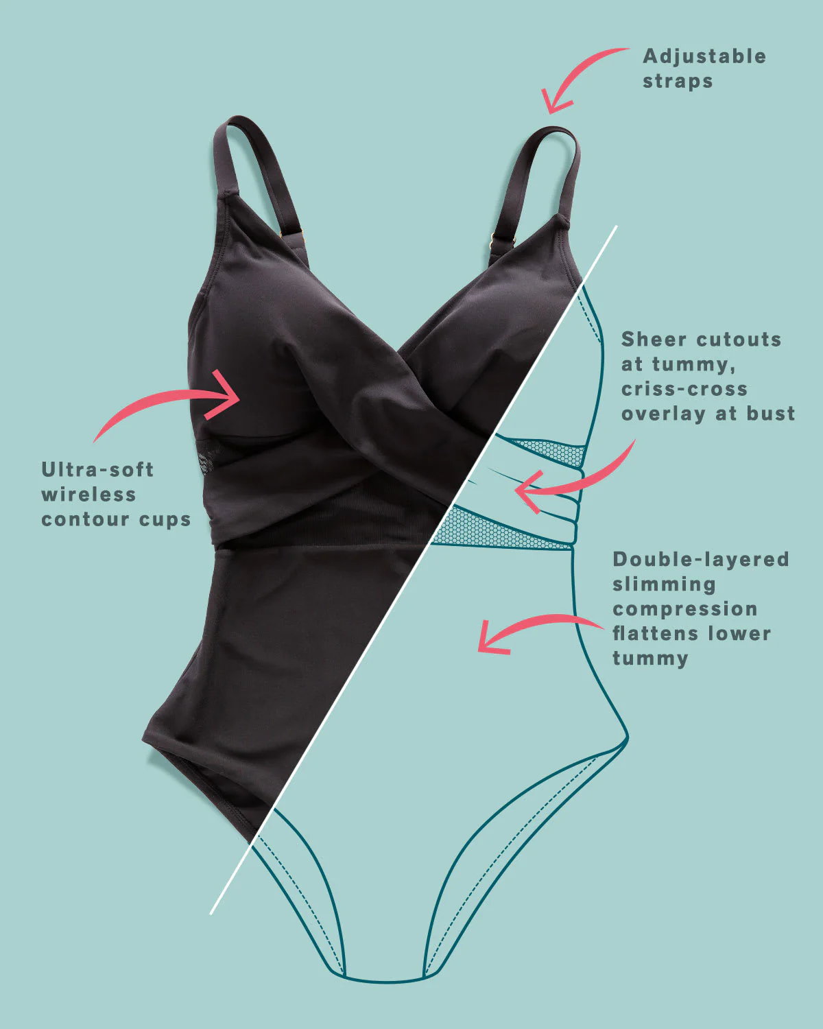 Sheer Details One-Piece Slimming Swimsuit - Image 10