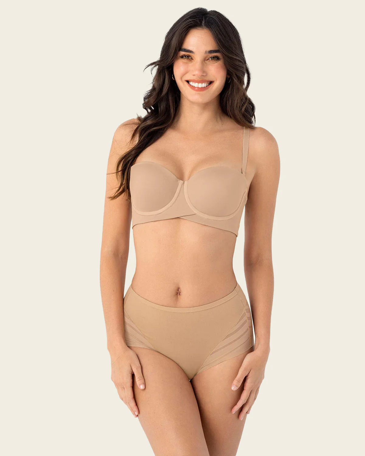 Strapless Contouring Lined Bra with Criss-Cross Underbust Band - Image 3
