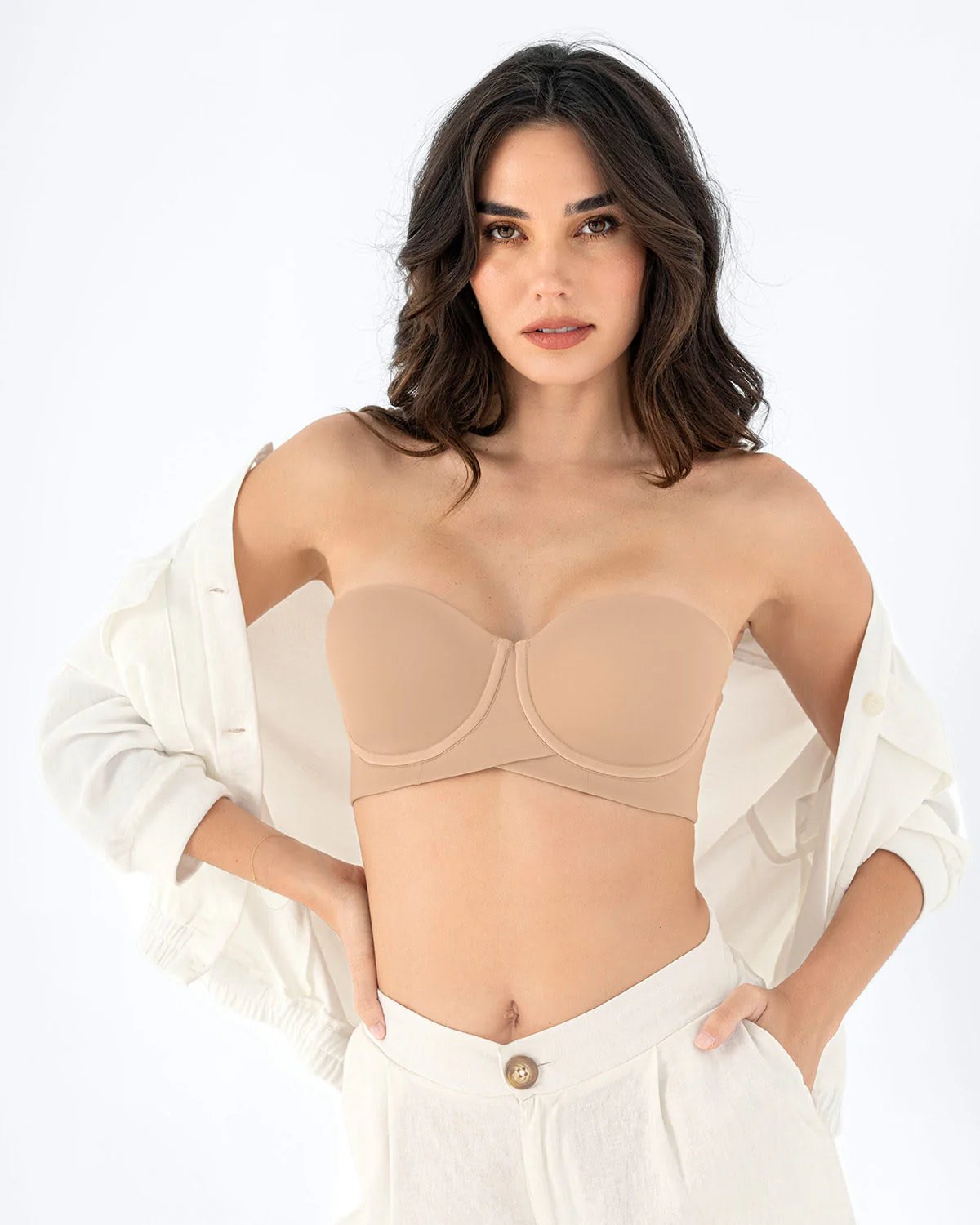 Strapless Contouring Lined Bra with Criss-Cross Underbust Band - Image 5