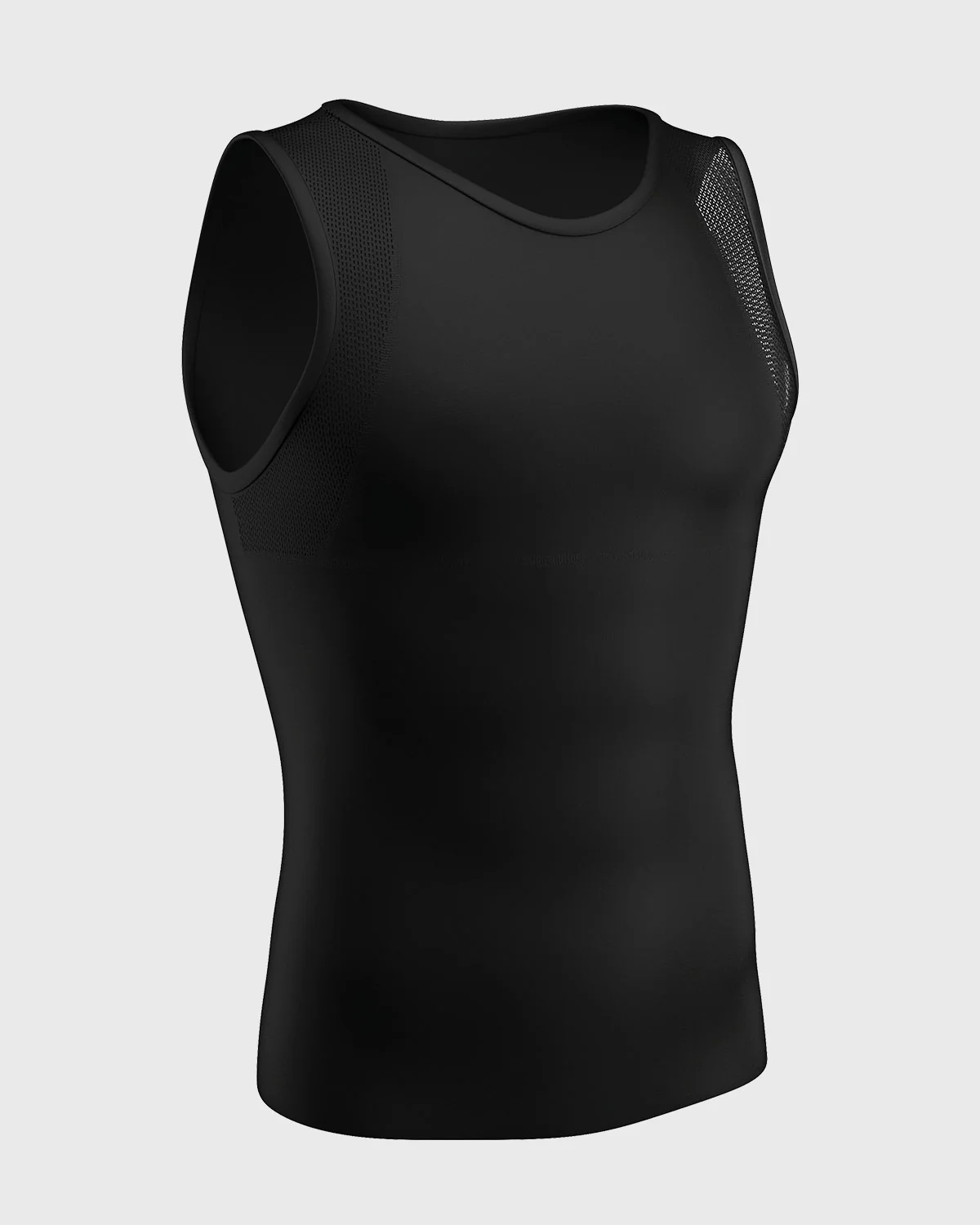 Stretch Cotton Moderate Compression Shaper Singlet with Mesh Cutouts - Image 9