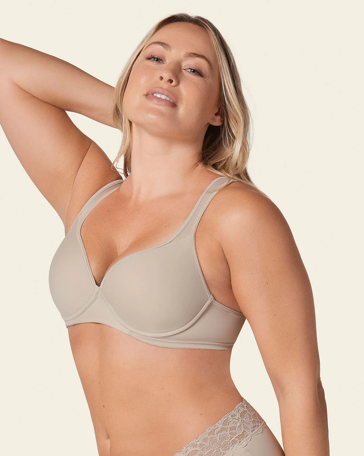 Underwire Triangle Bra with High Coverage Cups - Image 2
